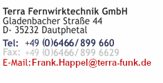 Terra Fernwirktechnik GmbH - Gladenbacher Str. 44 - D-35232 Dautphetal 